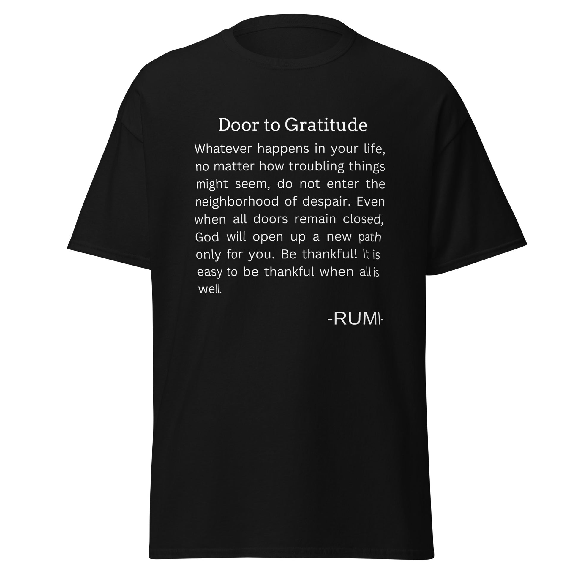 Door to Gratitude – Rumi Quote Unisex T-Shirt