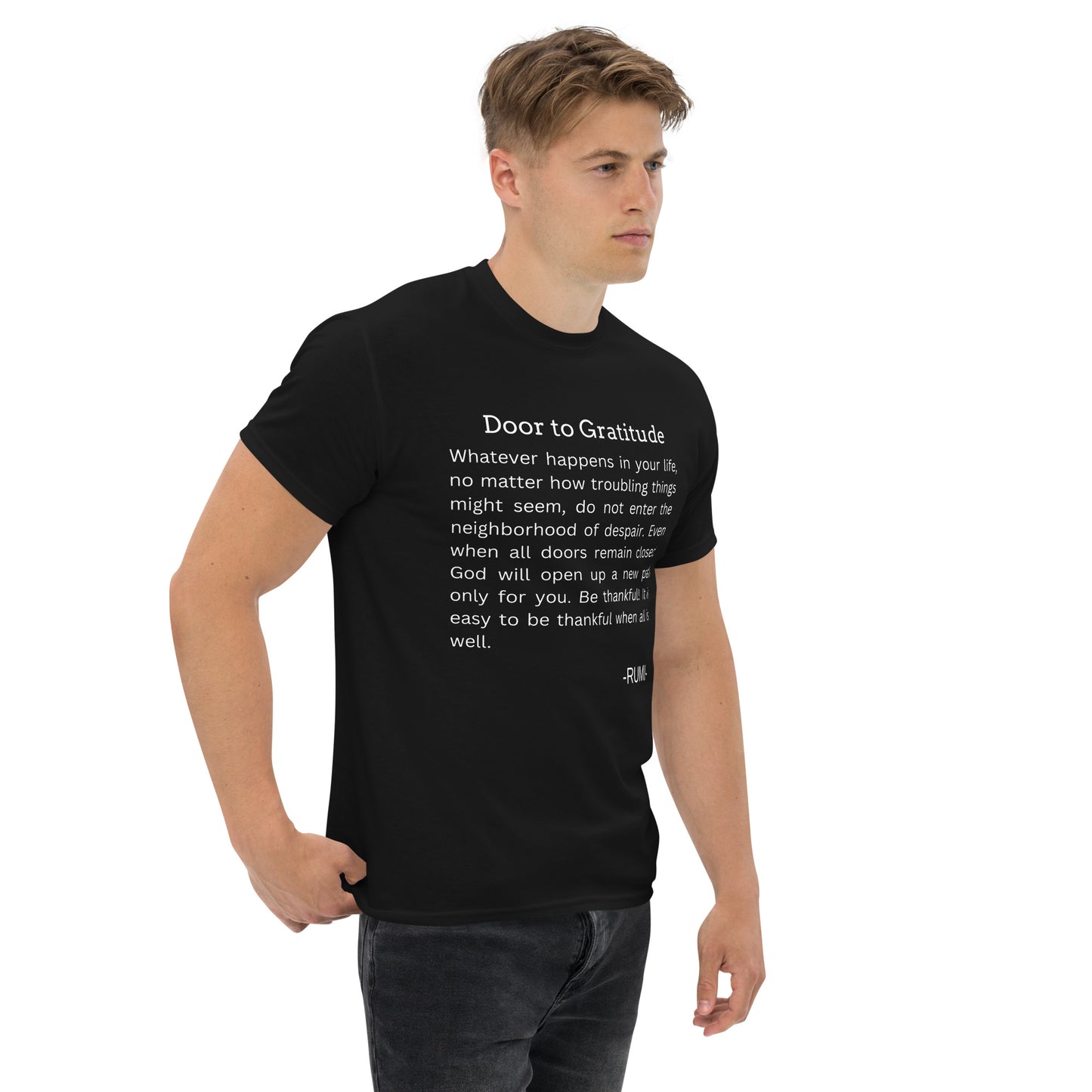 Door to Gratitude – Rumi Quote Unisex T-Shirt