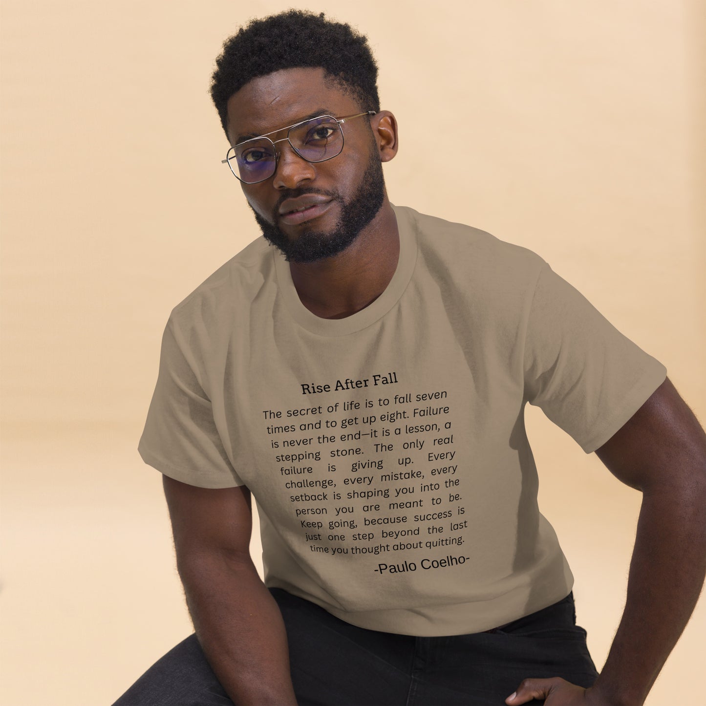 Rise After Fall - Paulo Coelho Inspirational Quote T-Shirt | Motivational Unisex Tee