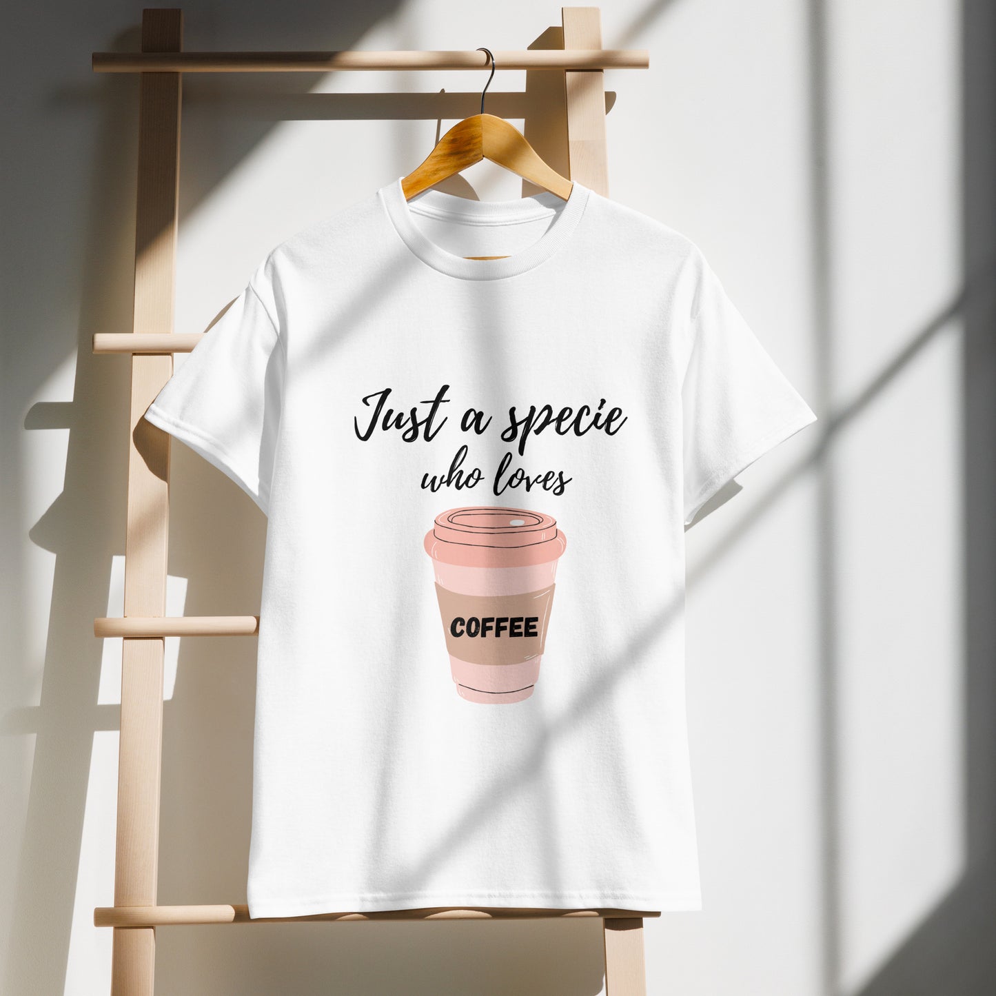 Just a Specie Who Loves Coffee Tee – Graphic Shirt